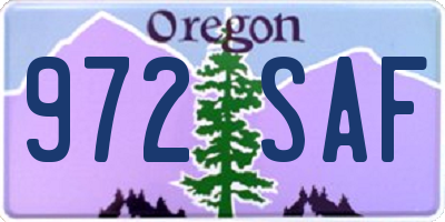 OR license plate 972SAF