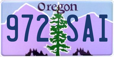 OR license plate 972SAI