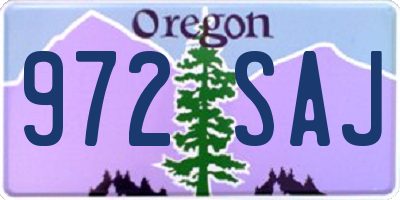 OR license plate 972SAJ