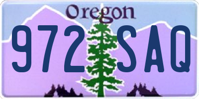 OR license plate 972SAQ