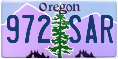 OR license plate 972SAR