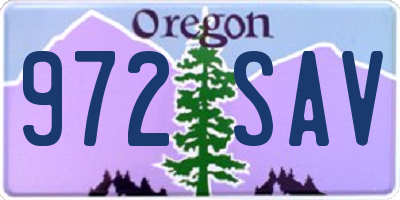 OR license plate 972SAV