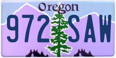 OR license plate 972SAW