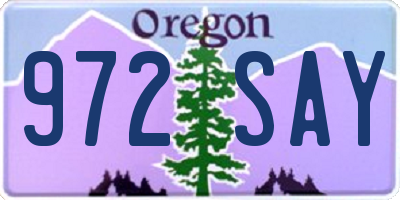 OR license plate 972SAY