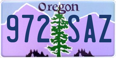 OR license plate 972SAZ
