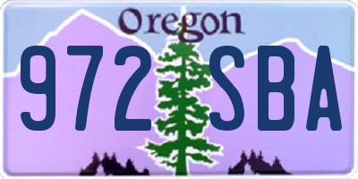 OR license plate 972SBA