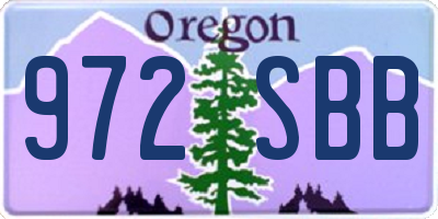 OR license plate 972SBB