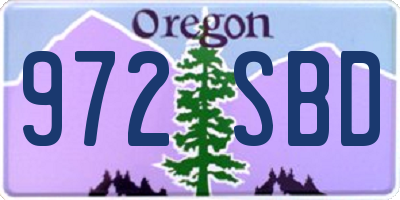 OR license plate 972SBD