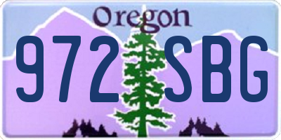 OR license plate 972SBG