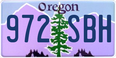 OR license plate 972SBH