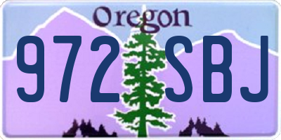 OR license plate 972SBJ