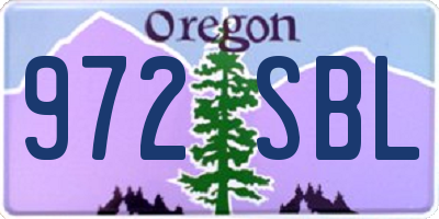OR license plate 972SBL