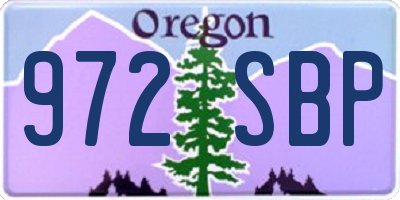 OR license plate 972SBP