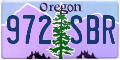 OR license plate 972SBR