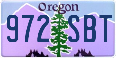 OR license plate 972SBT