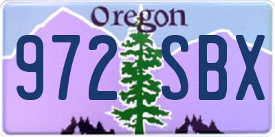 OR license plate 972SBX