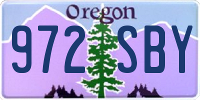 OR license plate 972SBY