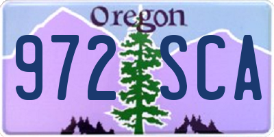 OR license plate 972SCA