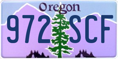 OR license plate 972SCF