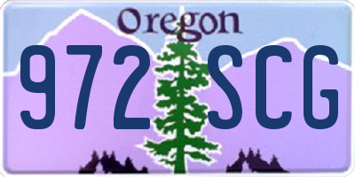 OR license plate 972SCG