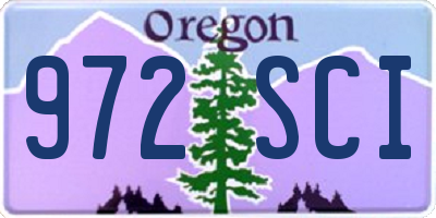 OR license plate 972SCI