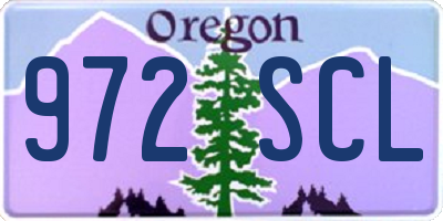 OR license plate 972SCL