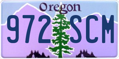 OR license plate 972SCM
