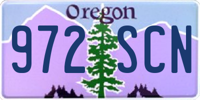 OR license plate 972SCN
