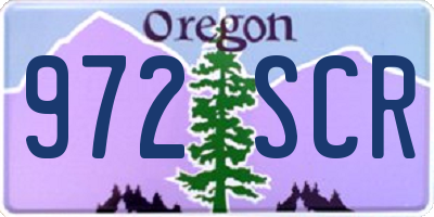 OR license plate 972SCR