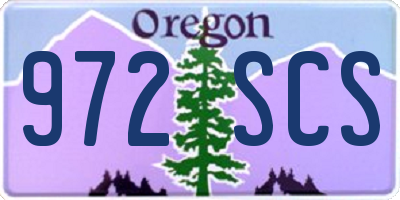 OR license plate 972SCS