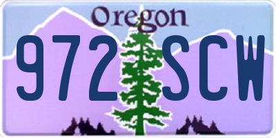 OR license plate 972SCW