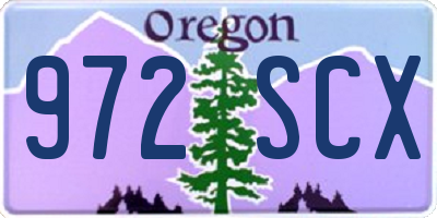 OR license plate 972SCX