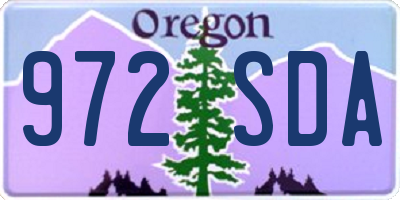 OR license plate 972SDA