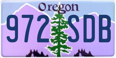 OR license plate 972SDB