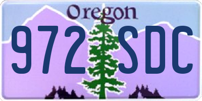 OR license plate 972SDC