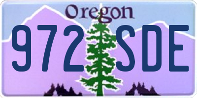 OR license plate 972SDE
