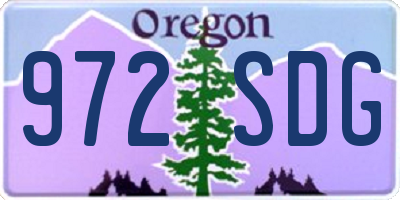 OR license plate 972SDG