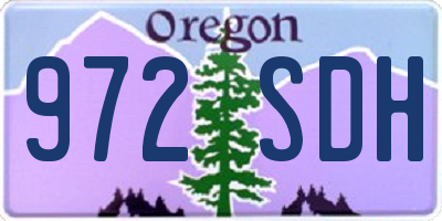 OR license plate 972SDH