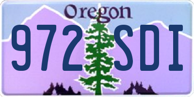 OR license plate 972SDI