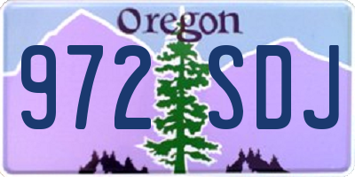 OR license plate 972SDJ