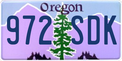 OR license plate 972SDK