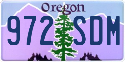 OR license plate 972SDM