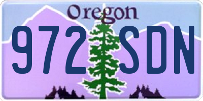 OR license plate 972SDN