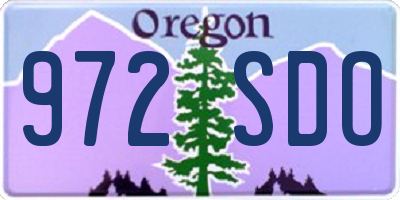 OR license plate 972SDO