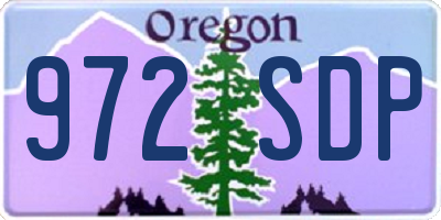 OR license plate 972SDP