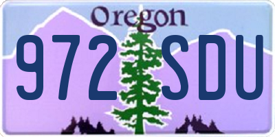 OR license plate 972SDU