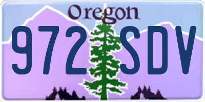 OR license plate 972SDV