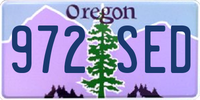 OR license plate 972SED