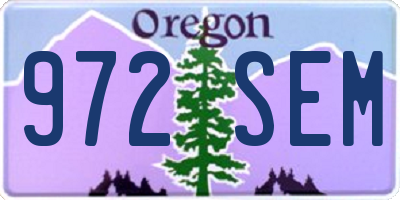 OR license plate 972SEM