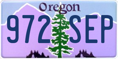 OR license plate 972SEP